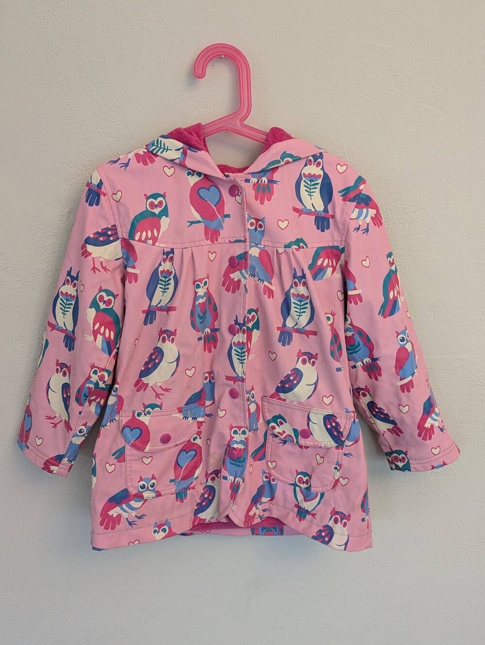 Hatley Pink Hooded Owl Rain Jacket